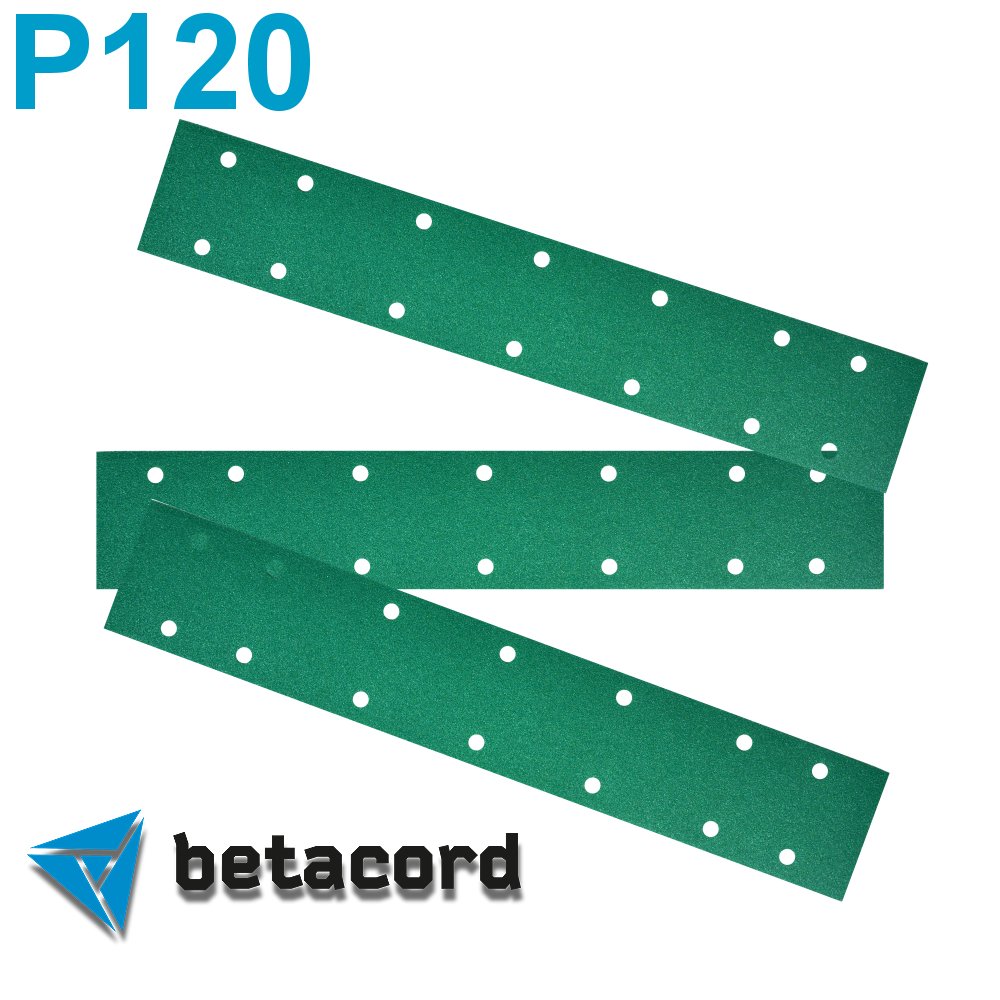 Абразивная полоска BETACORD MALAHIT P120 70х420 мм 14 отверстий (100 шт.)