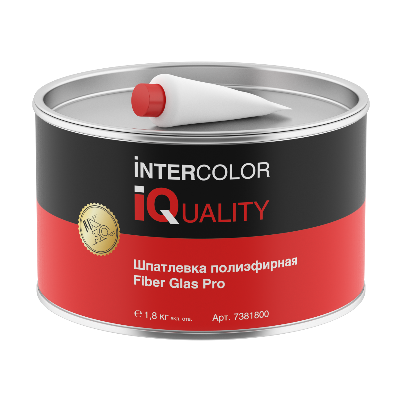 Шпатлёвка полиэфирная со стекловолокном IQ FIBER GLAS PRO + отвердитель (1.8 кг)