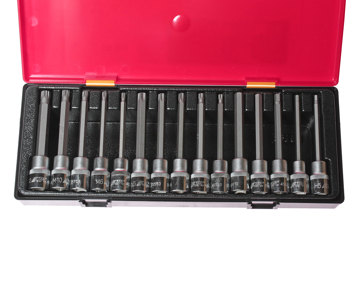 Техносоюз JTC-K4152 Набор головок с насадкой TORX, HEX, SPLINE 1/2" (в кейсе) 15шт