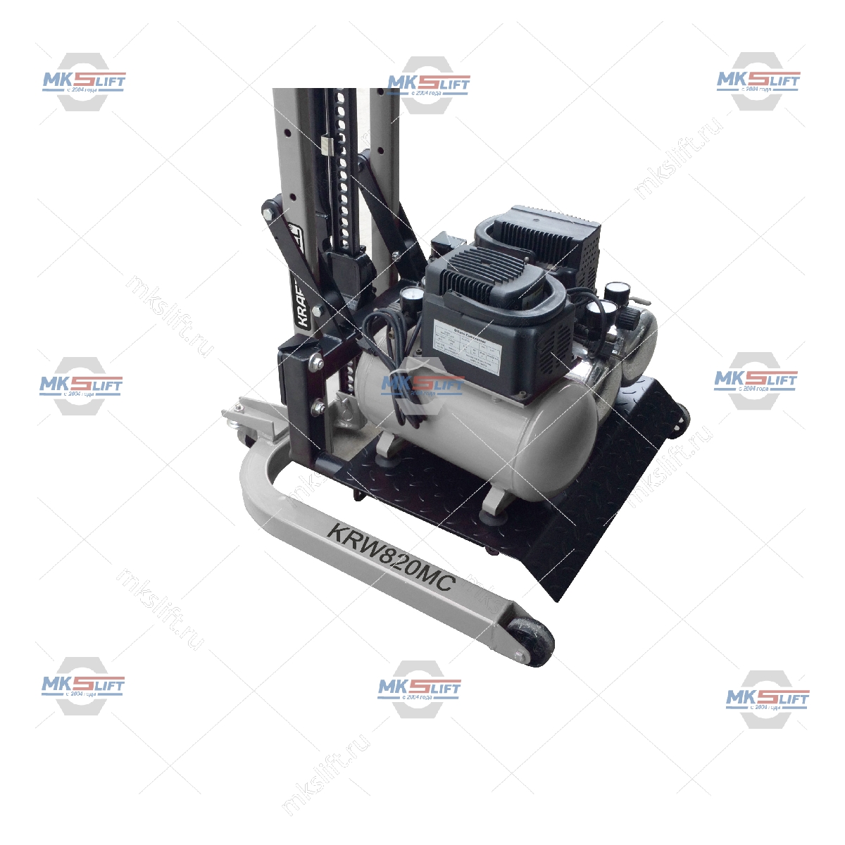 Подъемник мобильный г/п 820 кг. механический  KraftWell  арт. KRW820MC