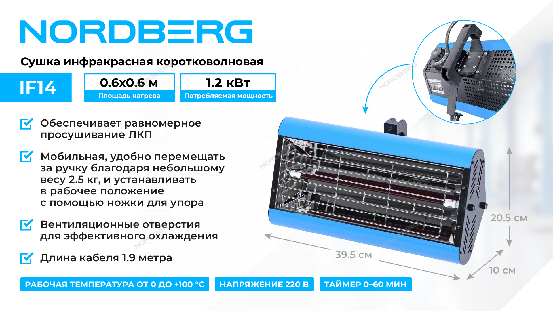 Сушка инфракрасная коротковолновая, 1 элемент NORDBERG