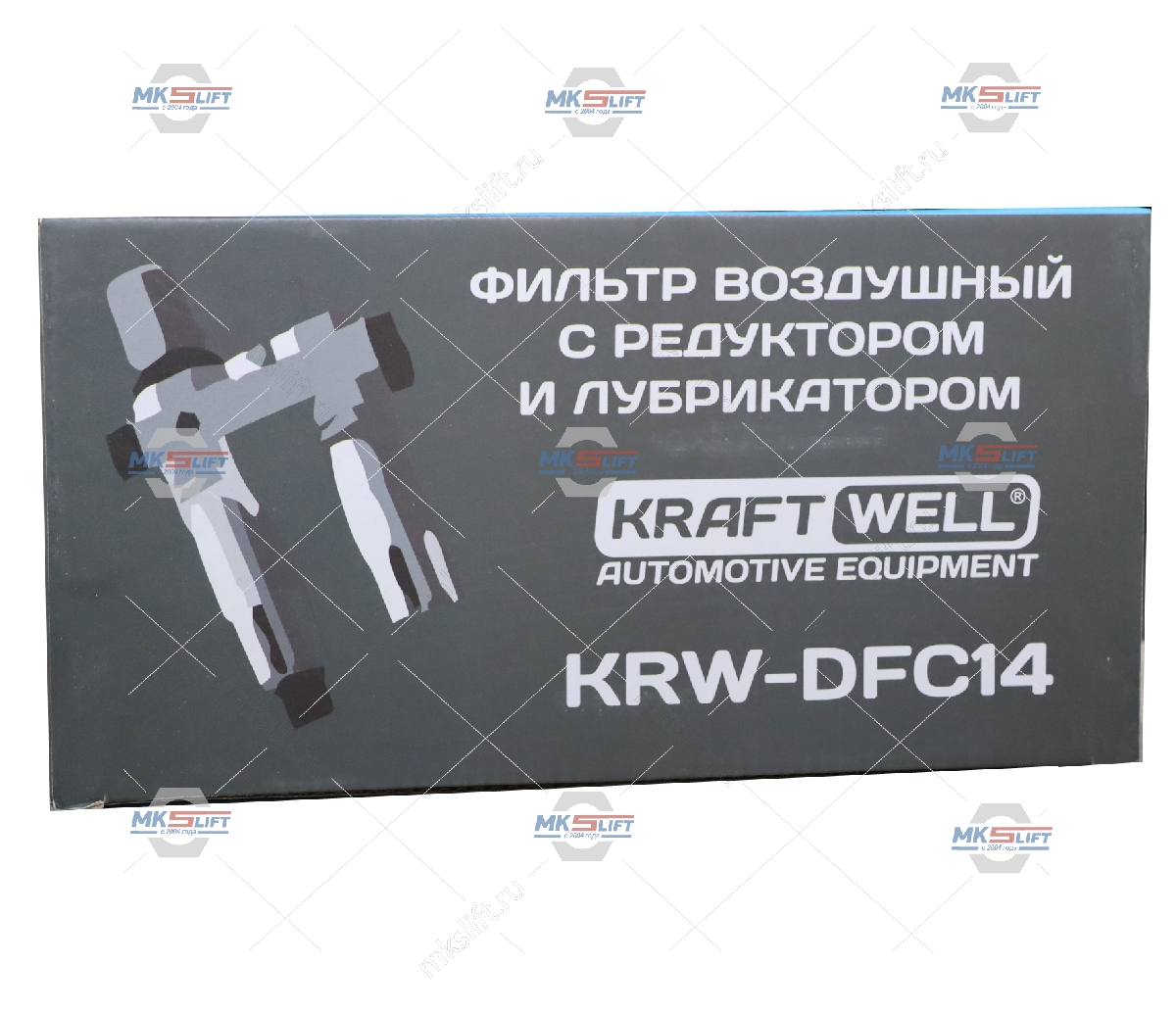 Фильтр-влагоотделитель с редуктором и лубрикатором, 1/4", до 16 бар серия PRO KraftWell  арт. KRW-DFC14
