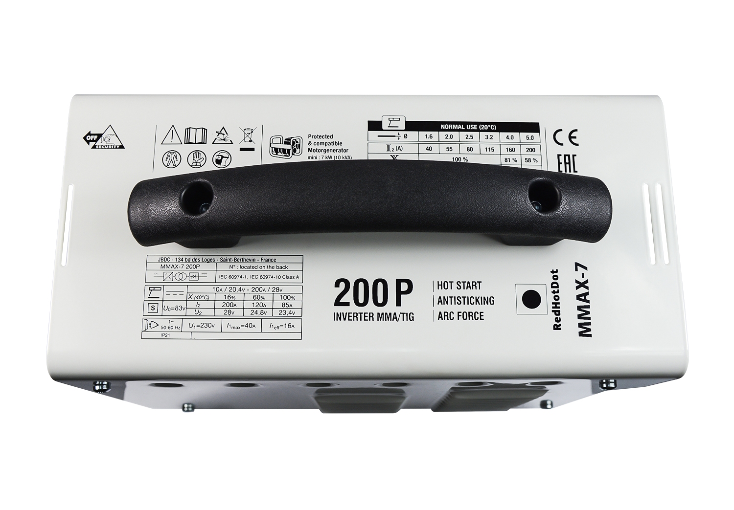 Инверторный аппарат дуговой сварки ММА REDHOTDOT MMAX-7 013643