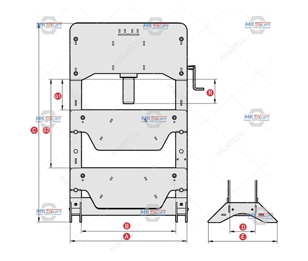 Пресс 100 т. с ручным приводом MEGA  арт. K100