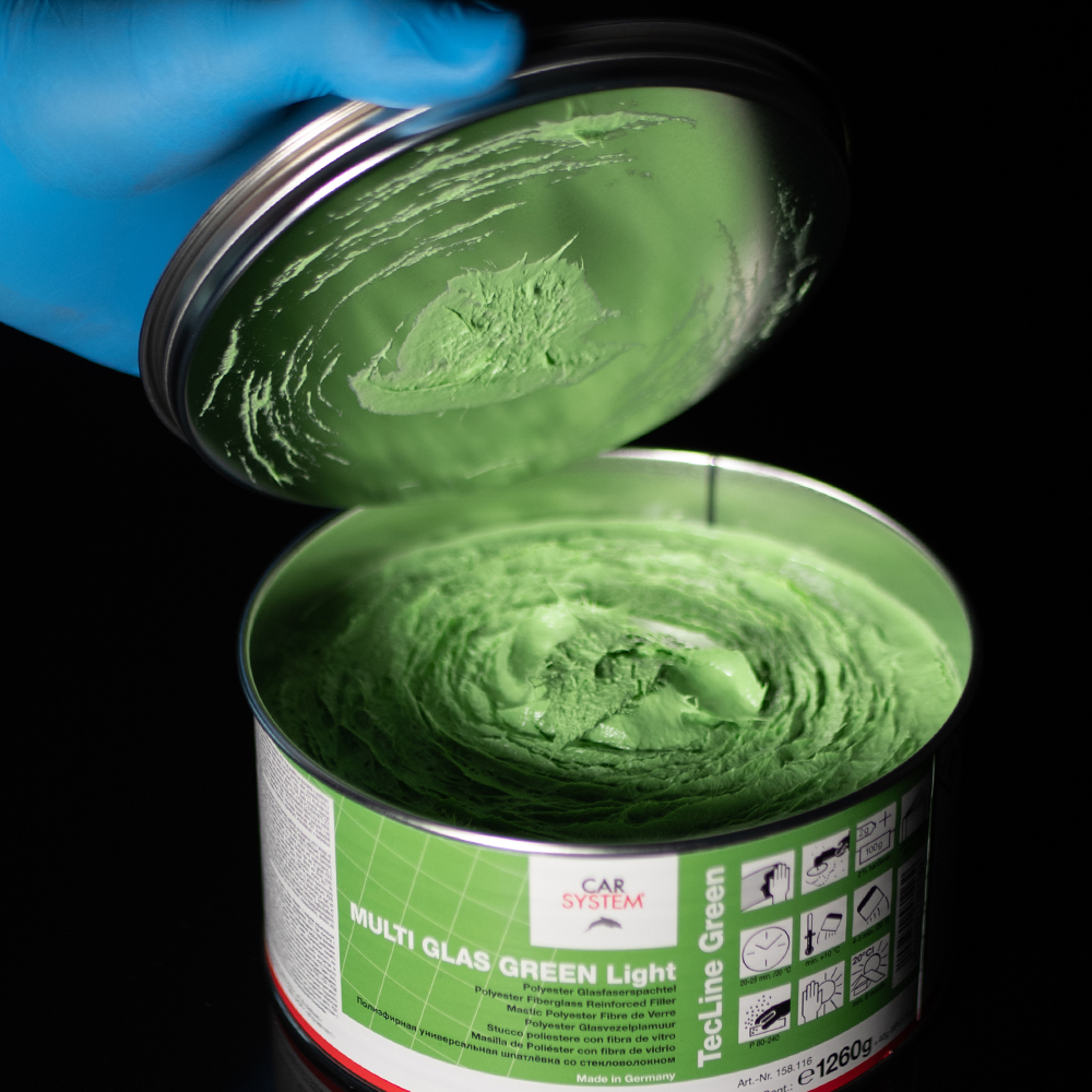 Шпатлёвка полиэфирная CARSYSTEM MULTI GREEN GLAS LIGHT 1.3 кг (с отвердителем)