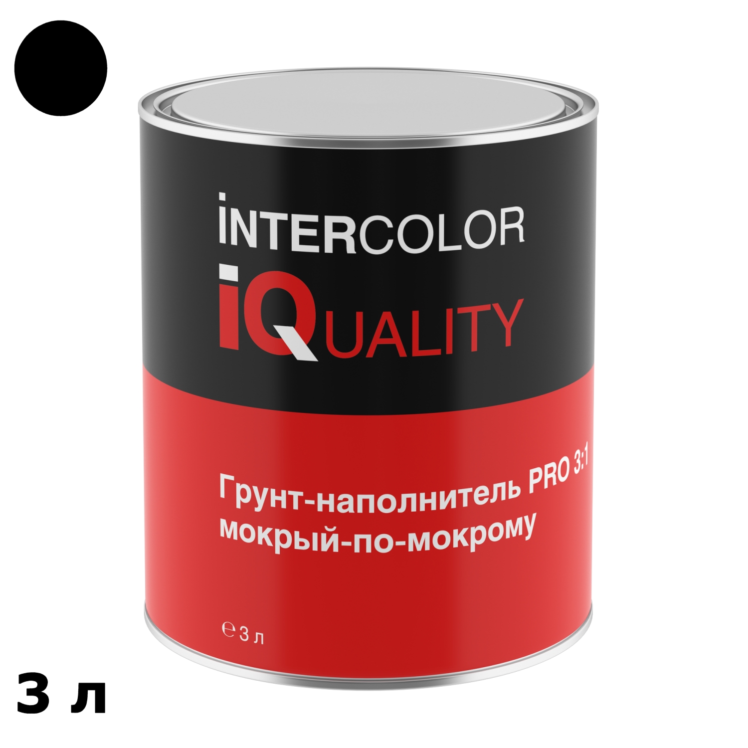 Грунт-наполнитель мокрый-по-мокрому IQ PRO 3:1 чёрный (3 л)