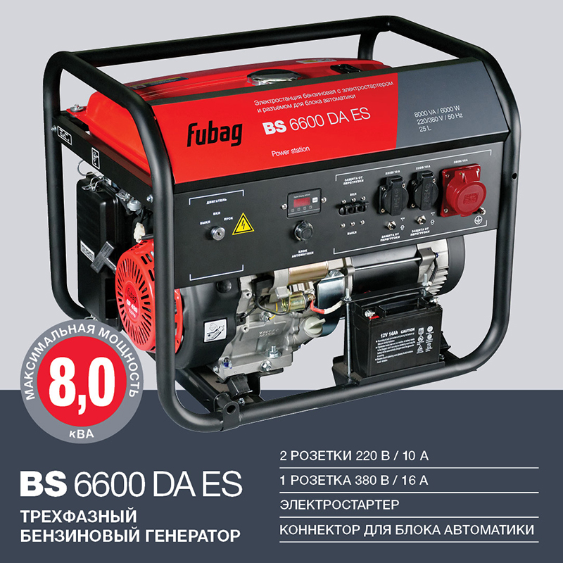 Техносоюз FUBAG Бензиновый генератор BS 6600 DA ES