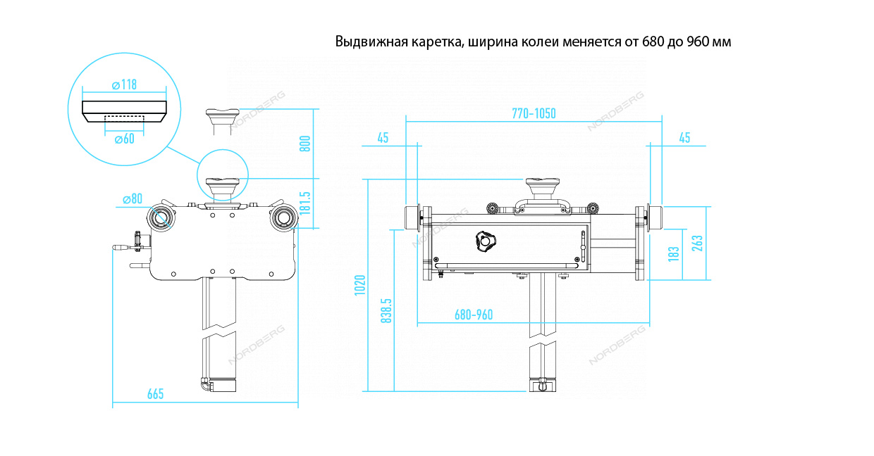 Домкрат пневмогидравлический ямный (канавный подъемник), 15 т NORDBERG
