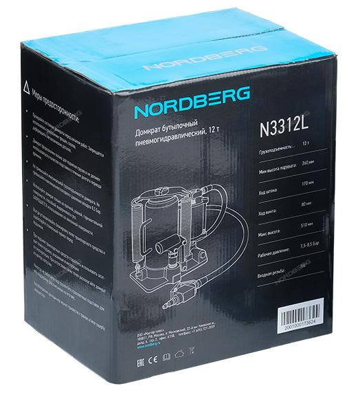 Домкрат бутылочный пневмогидравлический, 12 т NORDBERG
