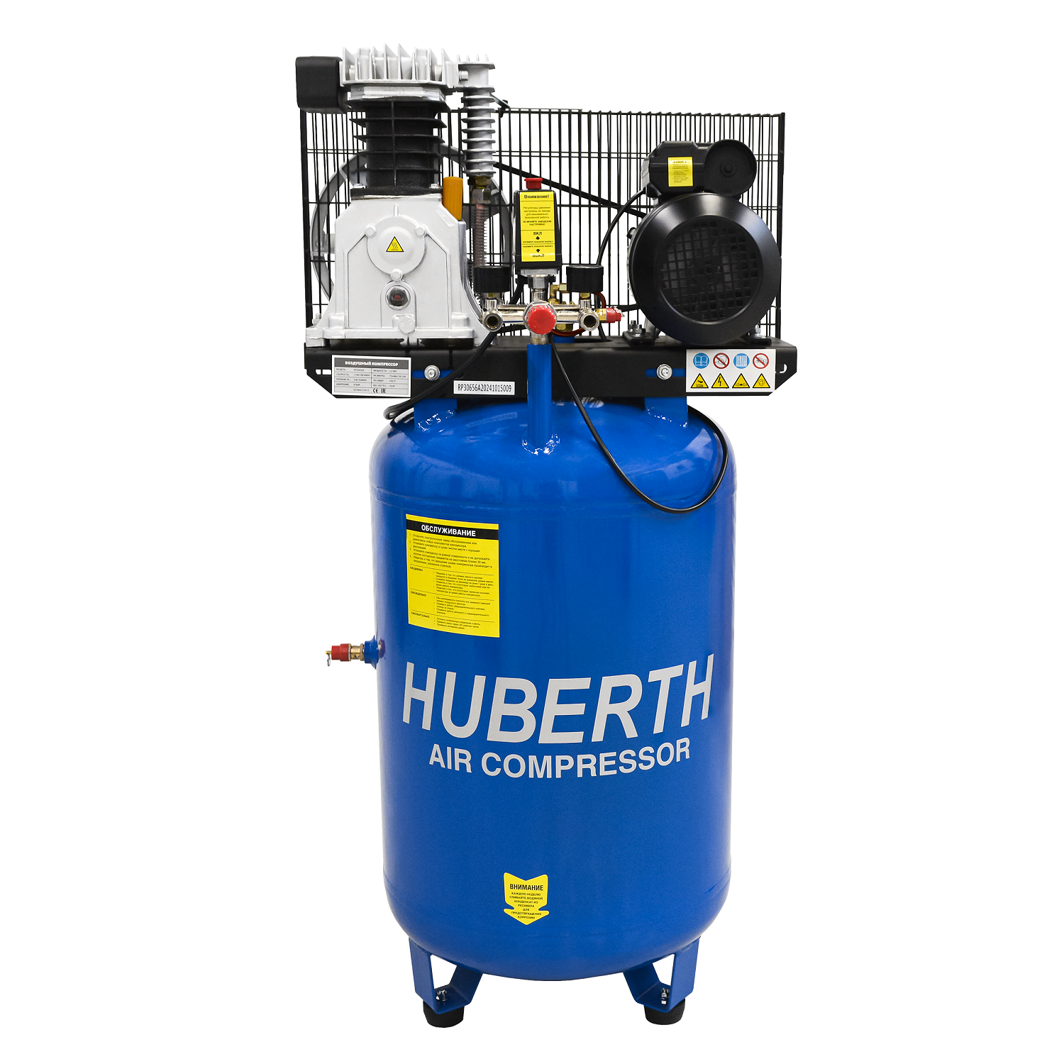 Компрессор воздушный HUBERTH RP30656A с вертикальным ресивером 100 л (1Ф.X230В)