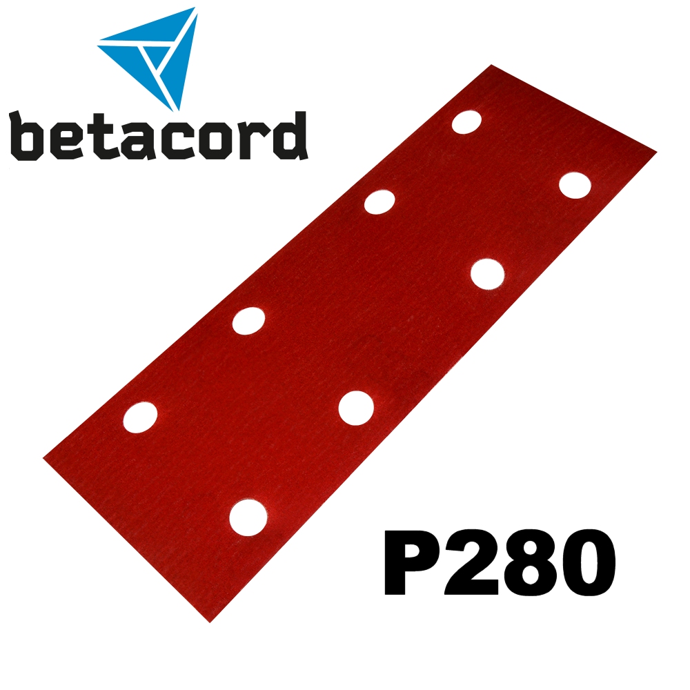 Абразивная полоска BETACORD P280 на пластике 70х198 мм 8 отверстий (50 шт.)