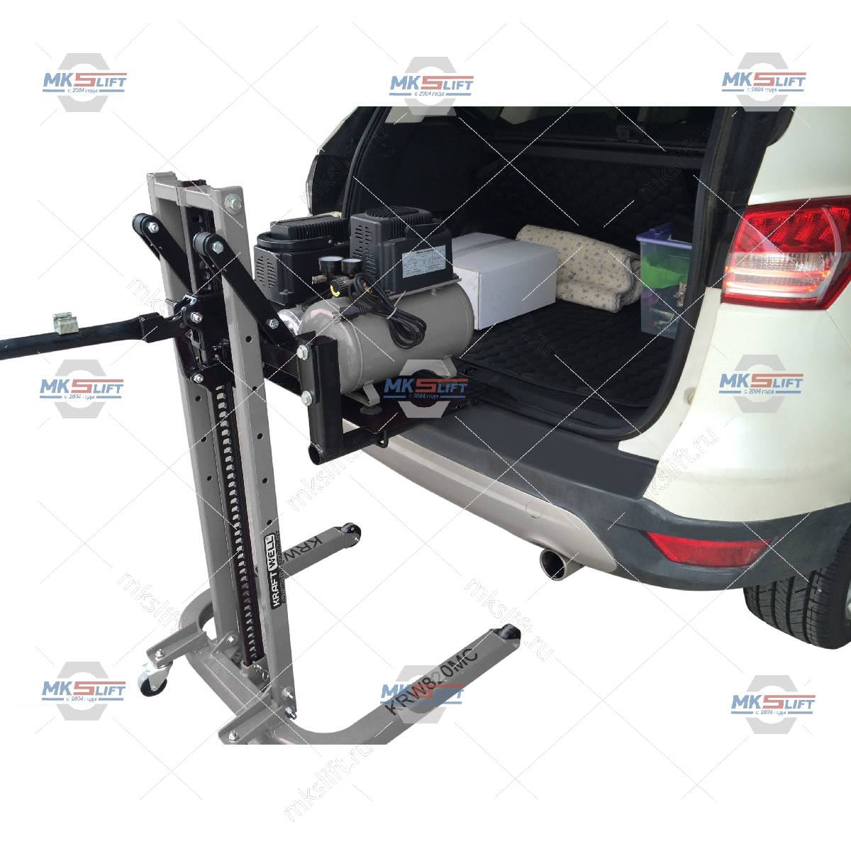 Подъемник мобильный г/п 820 кг. механический  KraftWell  арт. KRW820MC