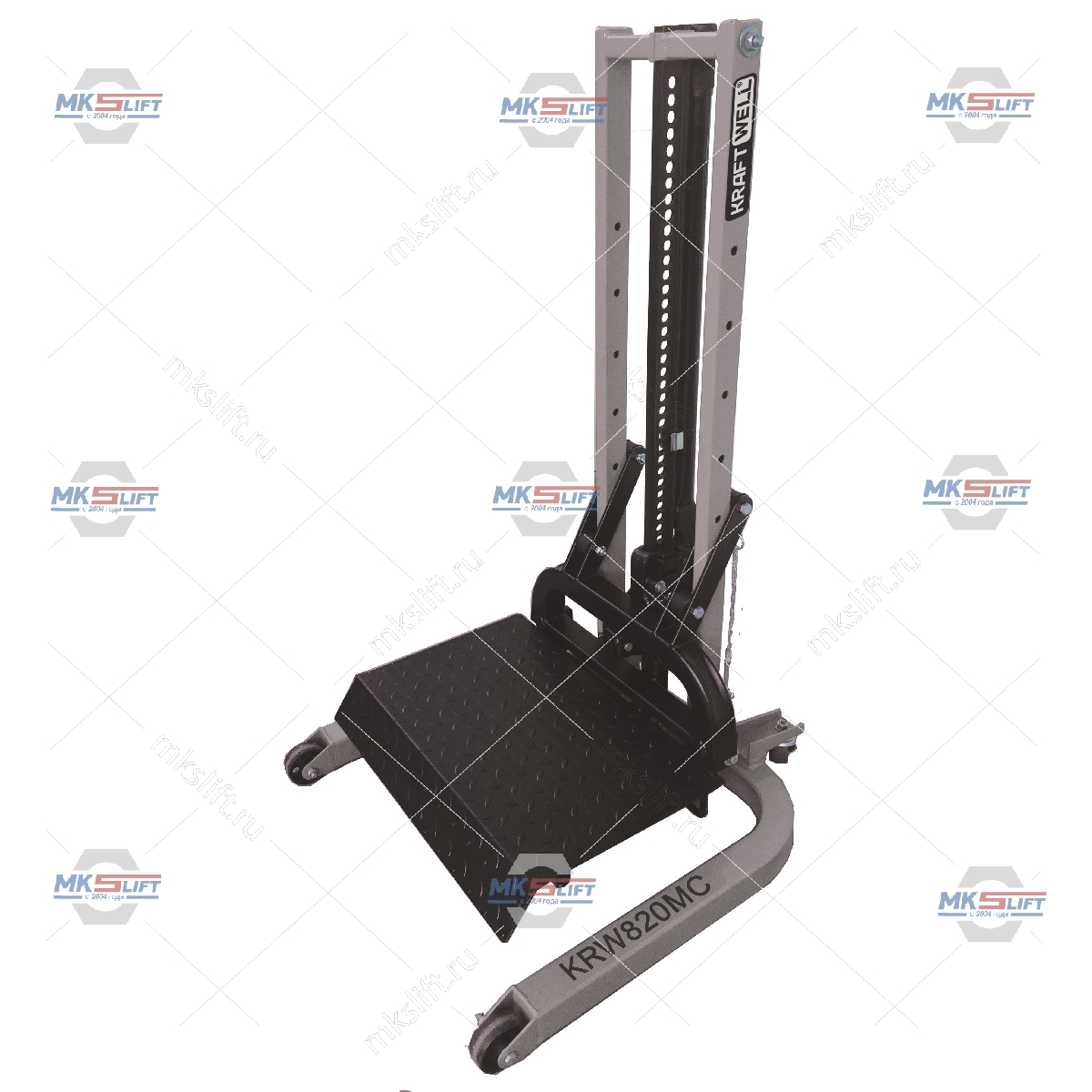 Подъемник мобильный г/п 820 кг. механический  KraftWell  арт. KRW820MC