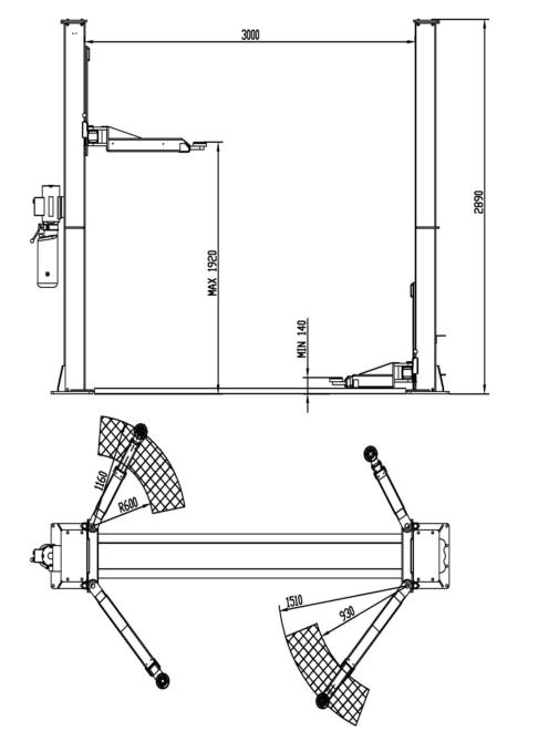 Техносоюз TS-5.5 Подъемник 2-хст. г/п 5.5т (220 V)