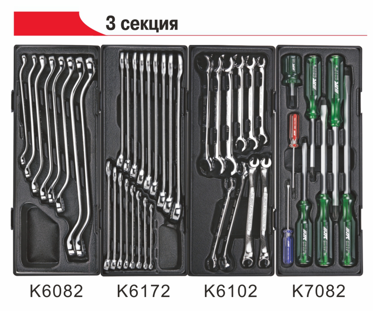 Техносоюз JTC-5021+225 ТЕЛЕЖКА ИНСТРУМЕНТАЛЬНАЯ 7 СЕКЦИЙ С НАБОРОМ ИНСТРУМЕНТОВ 225 ПРЕДМЕТОВ