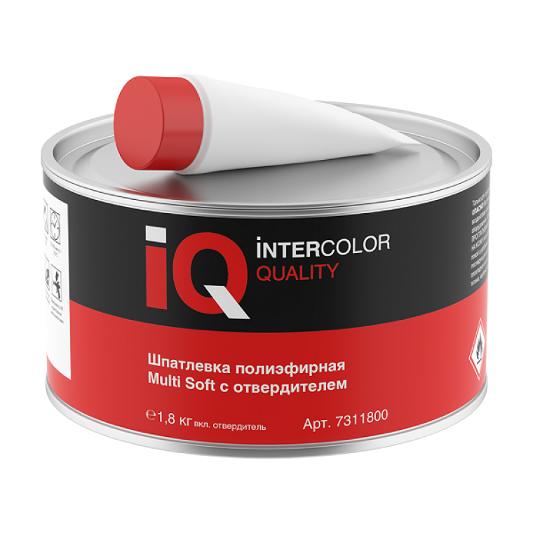 Шпатлёвка полиэфирная IQ MULTI SOFT с отвердителем (1.8 кг)