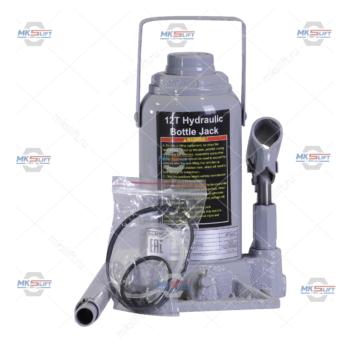 Домкрат бутылочный г/п 12000 кг. KraftWell  арт. KRWBJ12