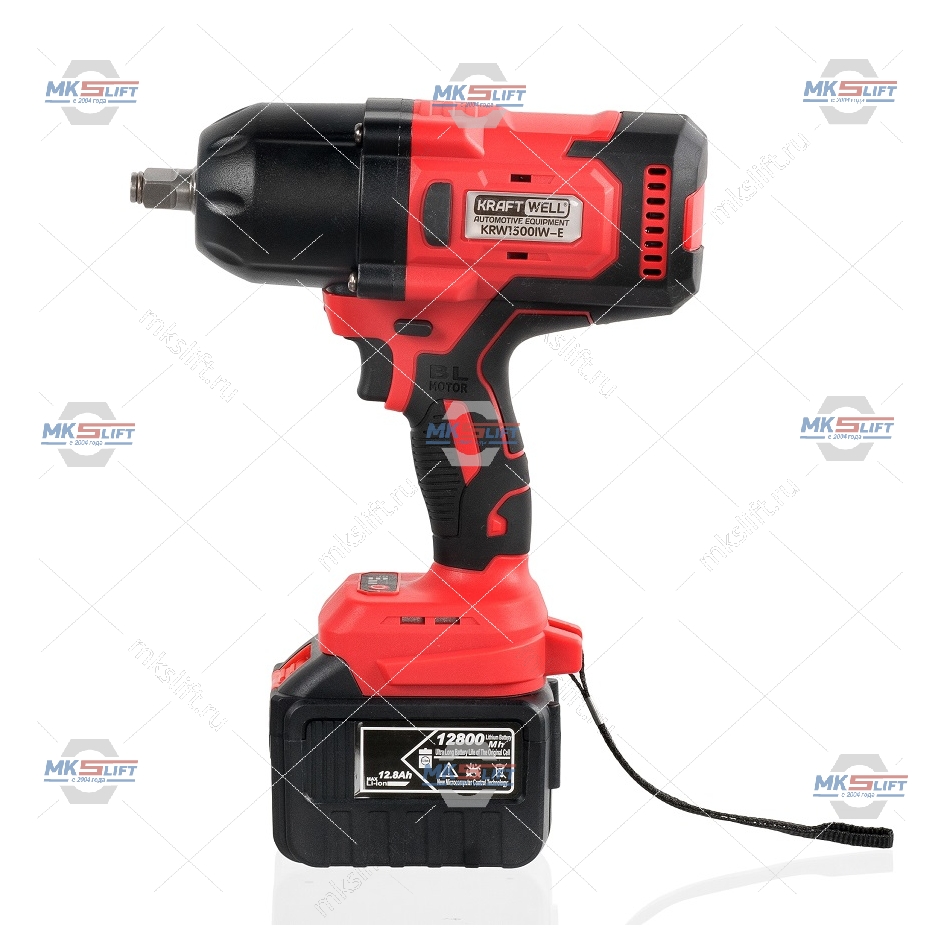 Гайковерт аккумуляторный ударный 1/2", 1500 Нм KraftWell  арт. KRW1500IW-E