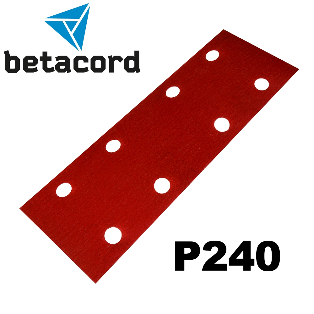 Абразивная полоска BETACORD P240 на пластике 70х198 мм 8 отверстий (50 шт.)
