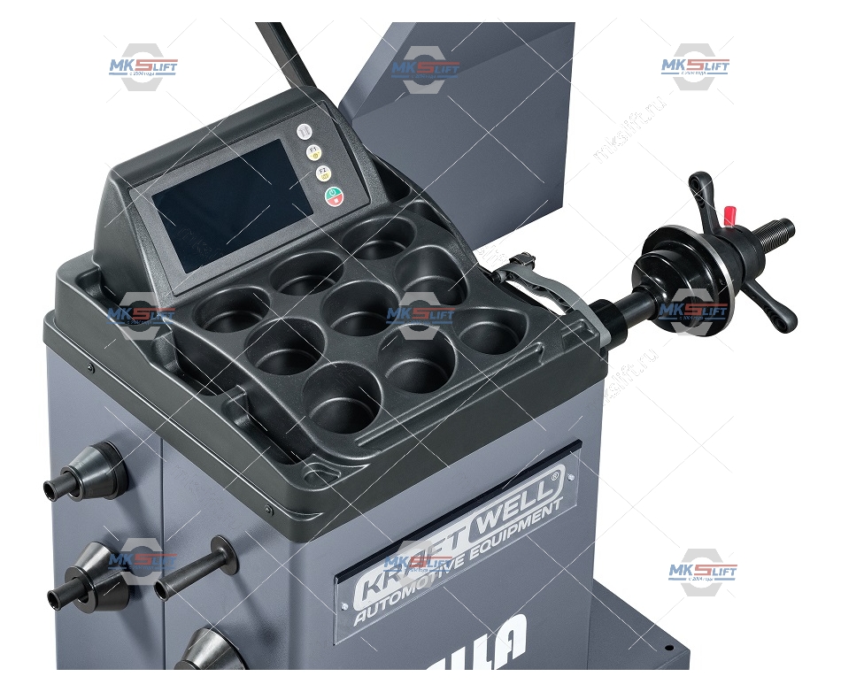 KRW245E Балансировочный станок автомат с сенсорным дисплеем 7", лазер KraftWell  арт. BELLA