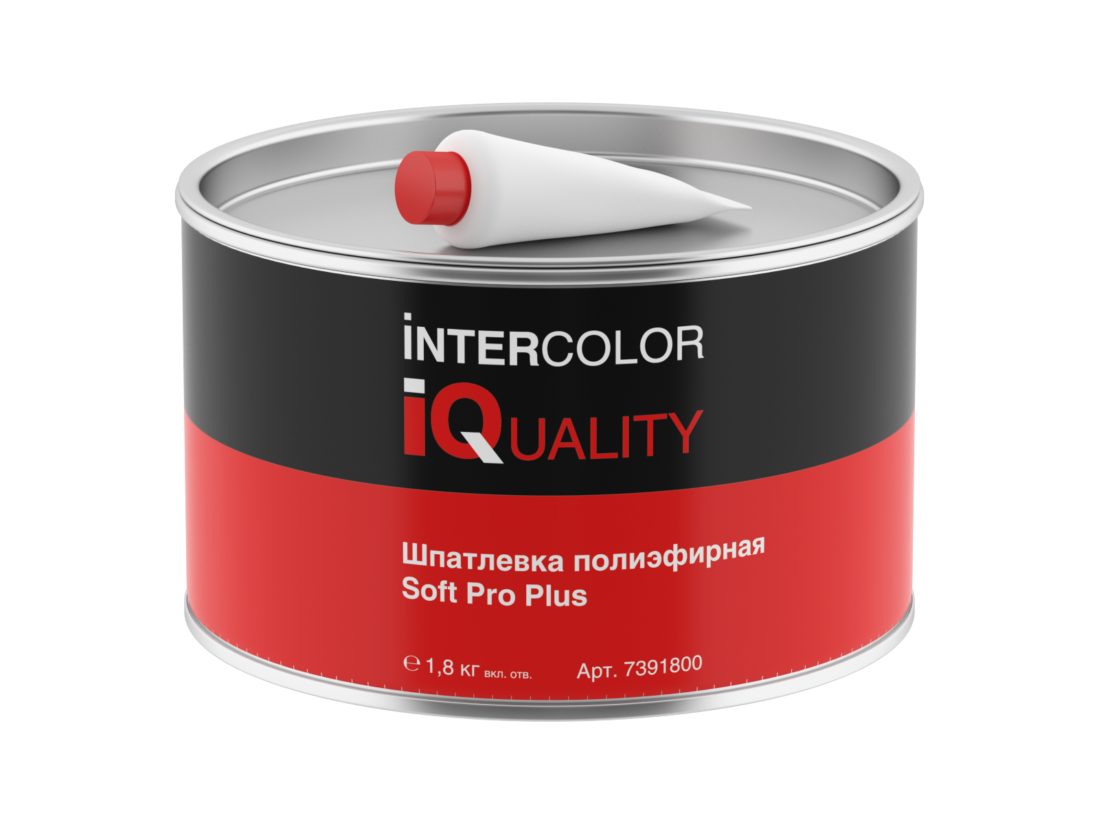 Шпатлёвка полиэфирная IQ SOFT PRO PLUS с отвердителем (1.8 кг)