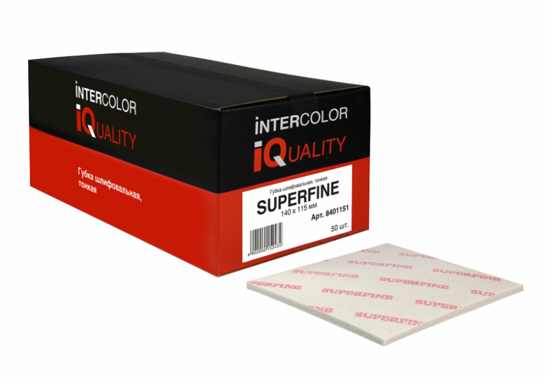 Губка шлифовальная тонкая 140х115 мм IQ SUPERFINE (50 шт.)