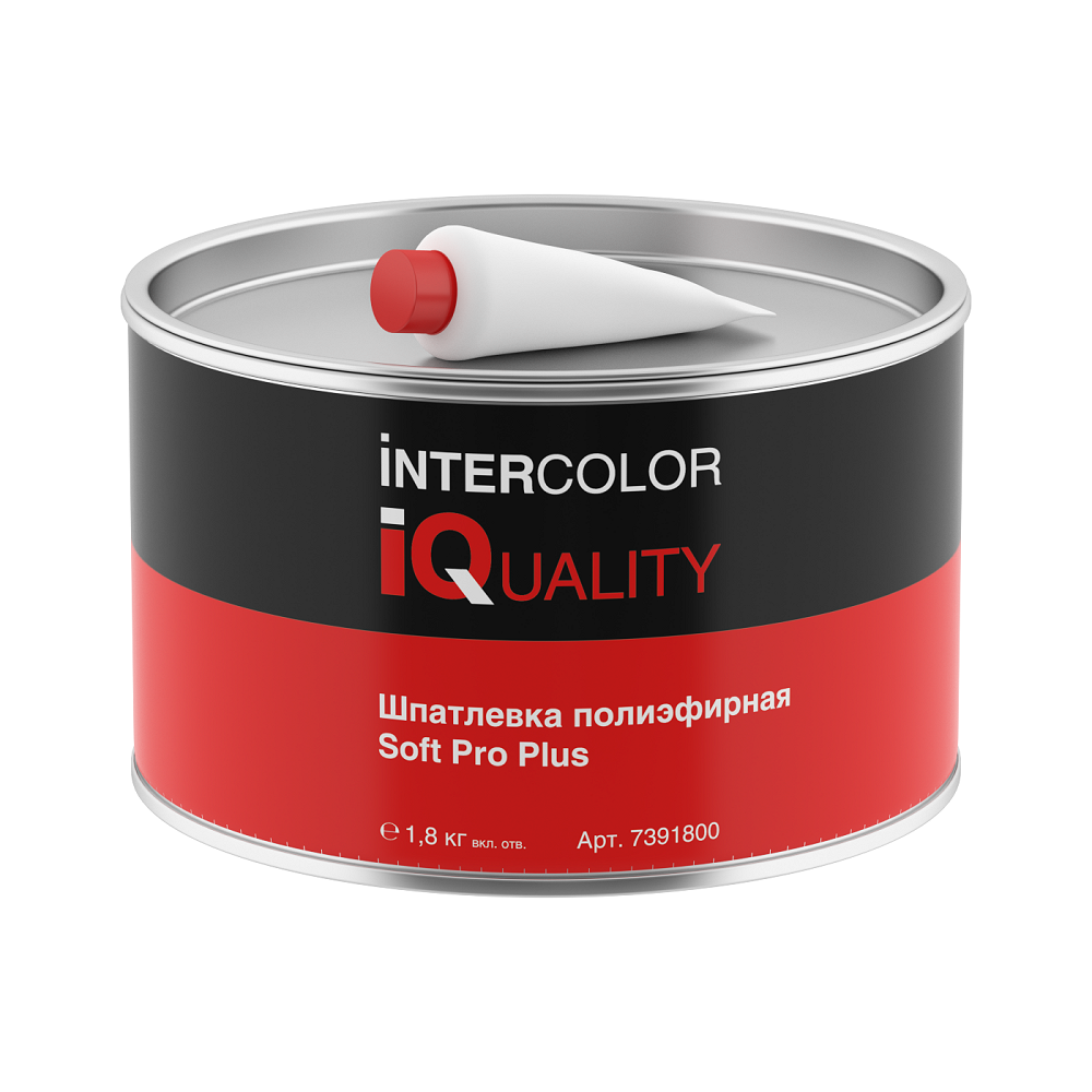 Шпатлёвка полиэфирная IQ SOFT PRO PLUS с отвердителем (1.8 кг)