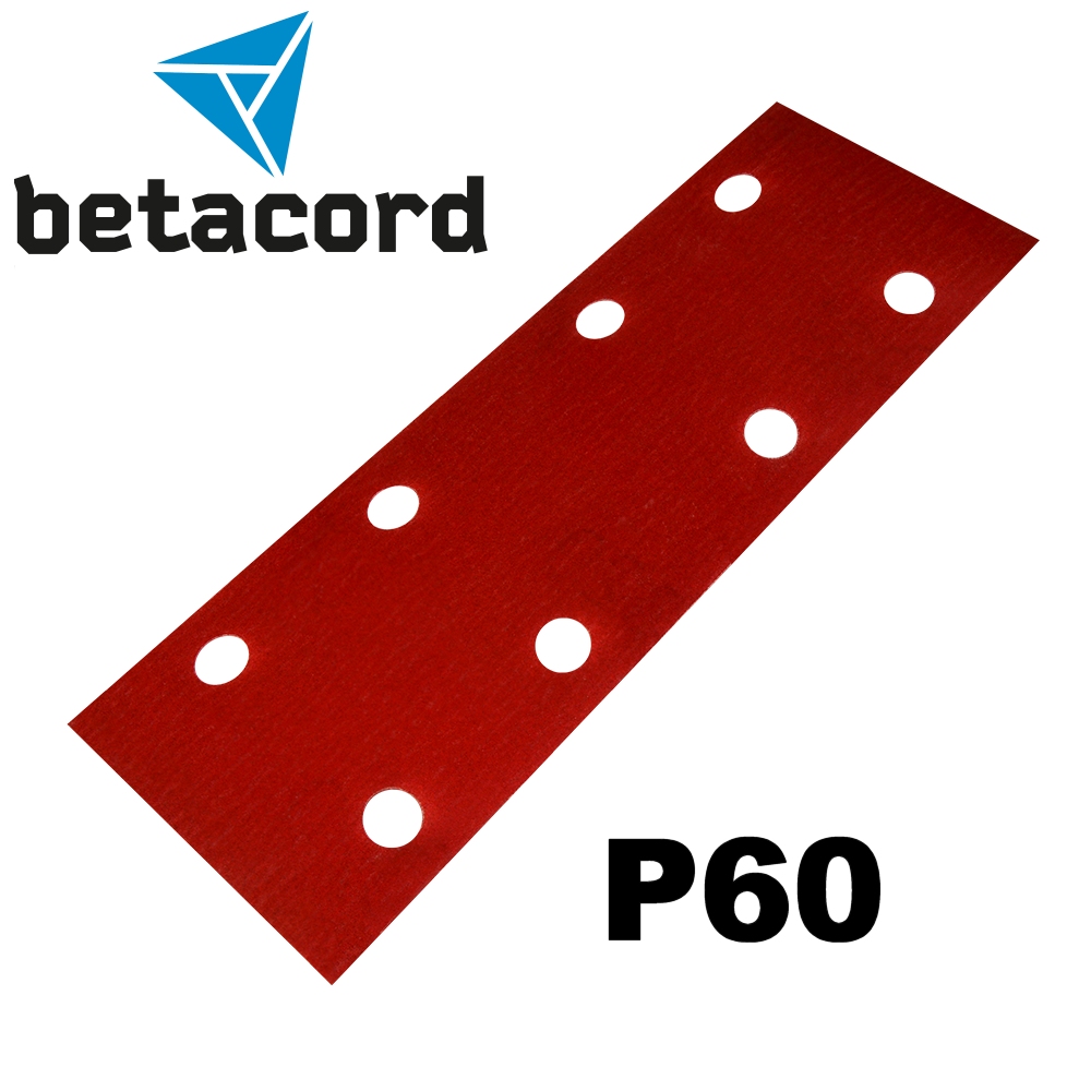 Абразивная полоска BETACORD P60 на пластике 70х198 мм 8 отверстий (50 шт.)