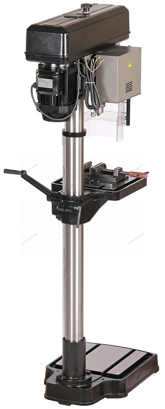 Станок сверлильный профессиональный (750 Вт, 25 мм, вариатор скорости, нарезание резьбы, тиски) NORDBERG