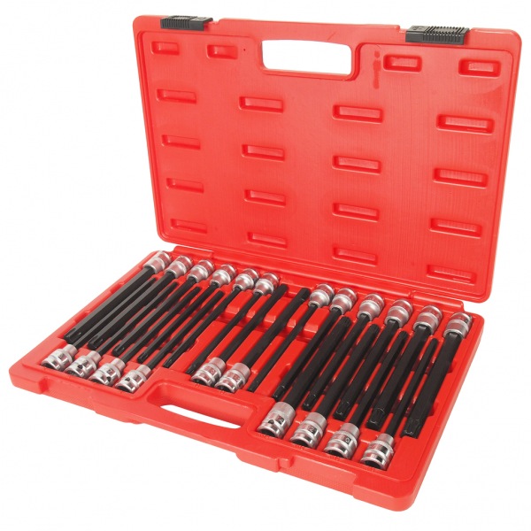 Техносоюз JTC-5329 Набор бит 1/2 6-ти гранных HEX H5-H12,TORX T40-T70, SPLINE M8-M10,RM8-RM14 22 пр