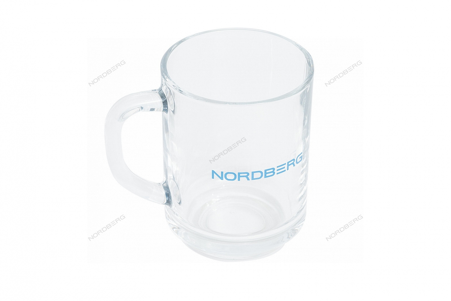 Кружка стеклянная прозрачная с логотипом NORDBERG