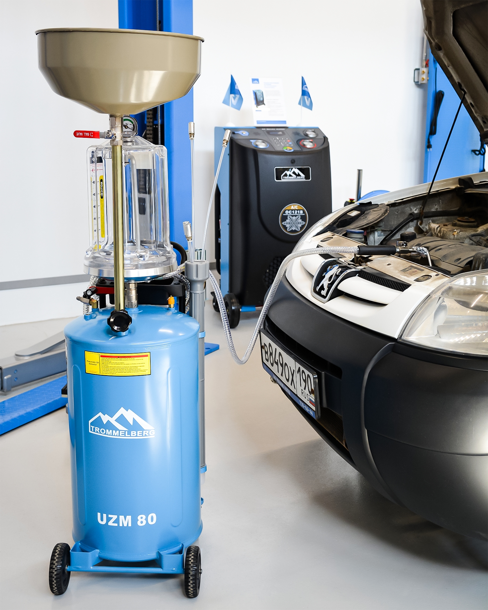 Установка для слива масла TROMMELBERG UZM80 с инспекционной камерой