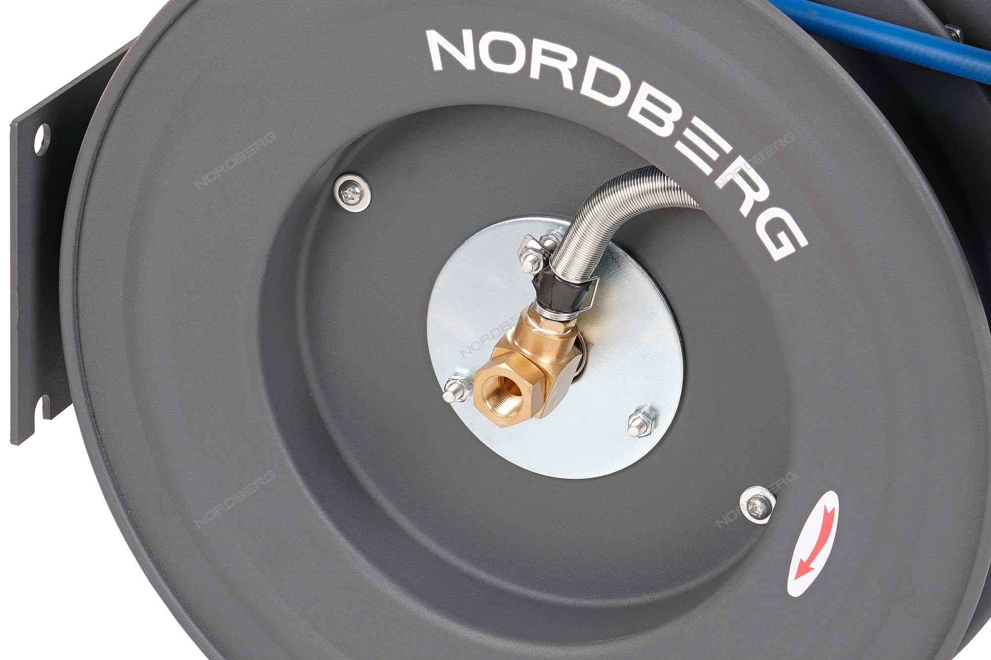 Шланг воздушный на стальной катушке, гибридный ПВХ Ø 10х15 мм, 20 м NORDBERG