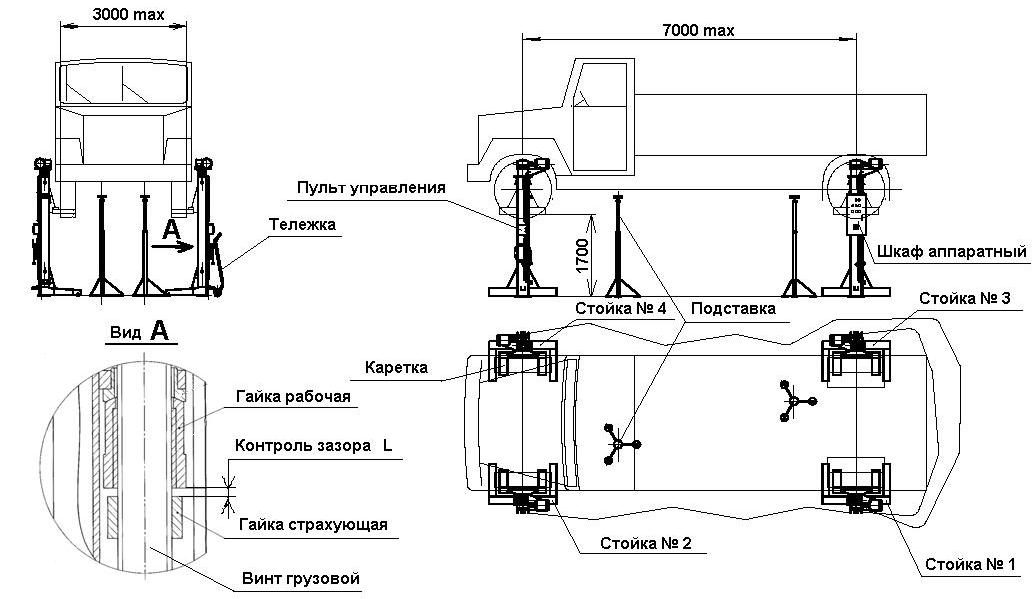 Техносоюз ПП-16 Подъемник передвижной, 4-х ст, г/п 16т (ТЗ)