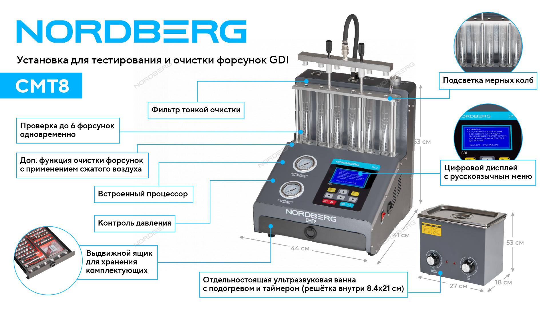 Установка для тестирования и очистки форсунок GDI NORDBERG