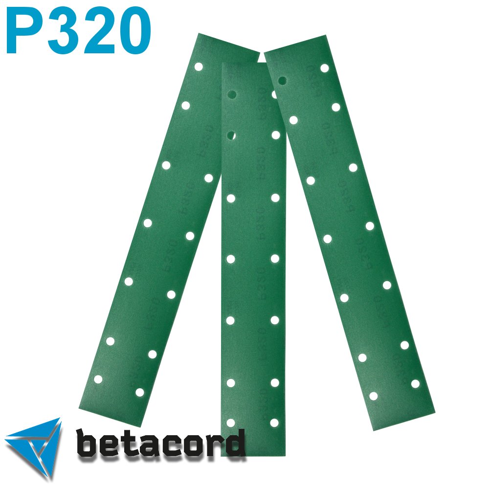 Абразивная полоска BETACORD MALAHIT P320 70х420 мм 14 отверстий (100 шт.)