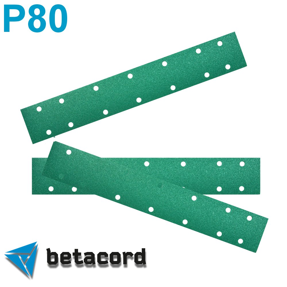 Абразивная полоска BETACORD MALAHIT P80 70х420мм 14 отверстий (50 шт.)